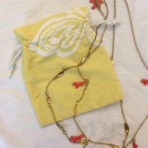 Lilly Pulitzer Coral Shell Double Strand Necklace